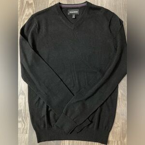 NWOT‎ Bonobos 100% Extra Fine Merino Wool Men’s XS Slim Fit V-Neck Black Sweater